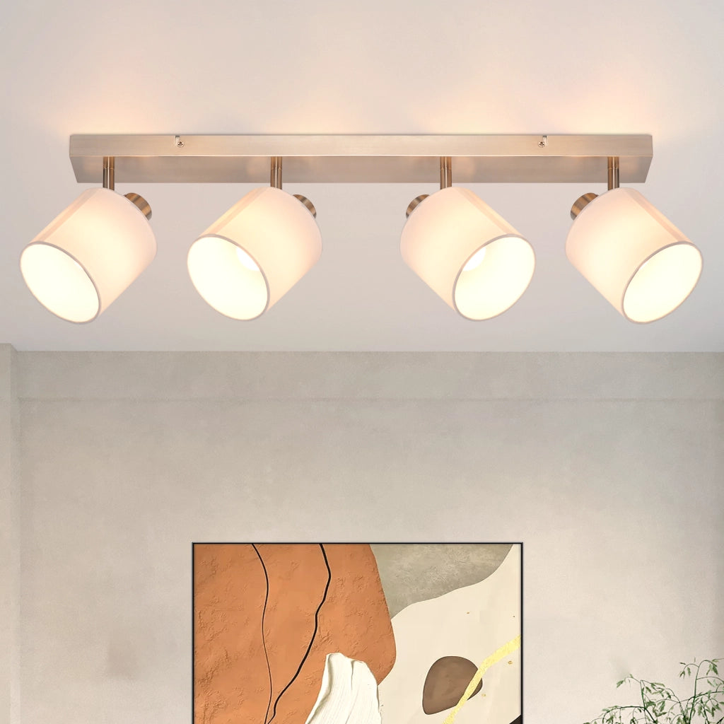 ZMH Faretto da soffitto 4 luci argento E14 orientabili 350° moderno per cucina corridoio senza lampadina