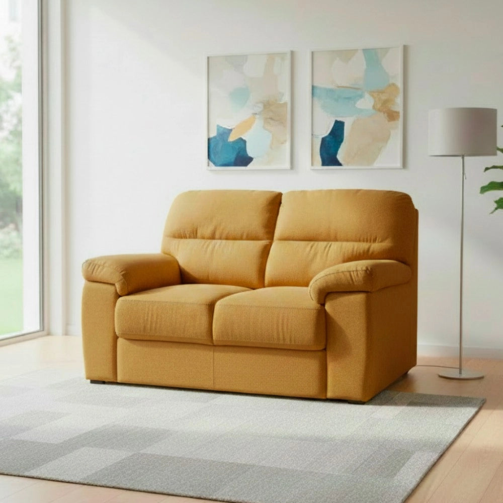 Divano 2 posti Alenda tessuto Roma15 colore senape 160x98x92h