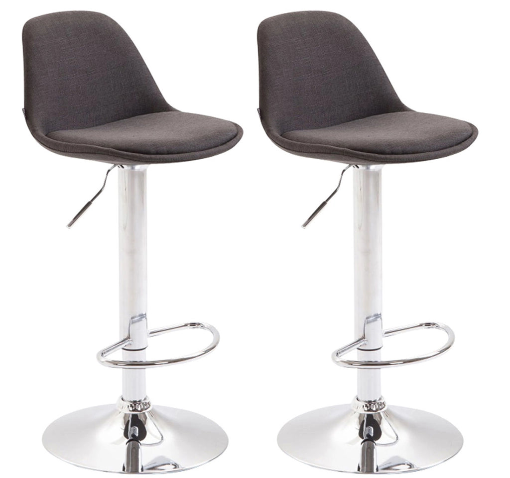 Set 2 sgabelli KIEL in tessuto grigio scuro