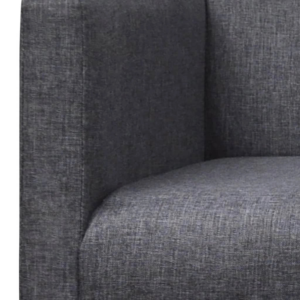 Divano con cuscino imbottito 140 cm tessuto Hevea grigio scuro 02_0019702
