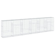 Gabbione recinto a gabbia muro di contenimento con coperchio 600 x 50 x 150 cm ferro zincato argento 02_0040184