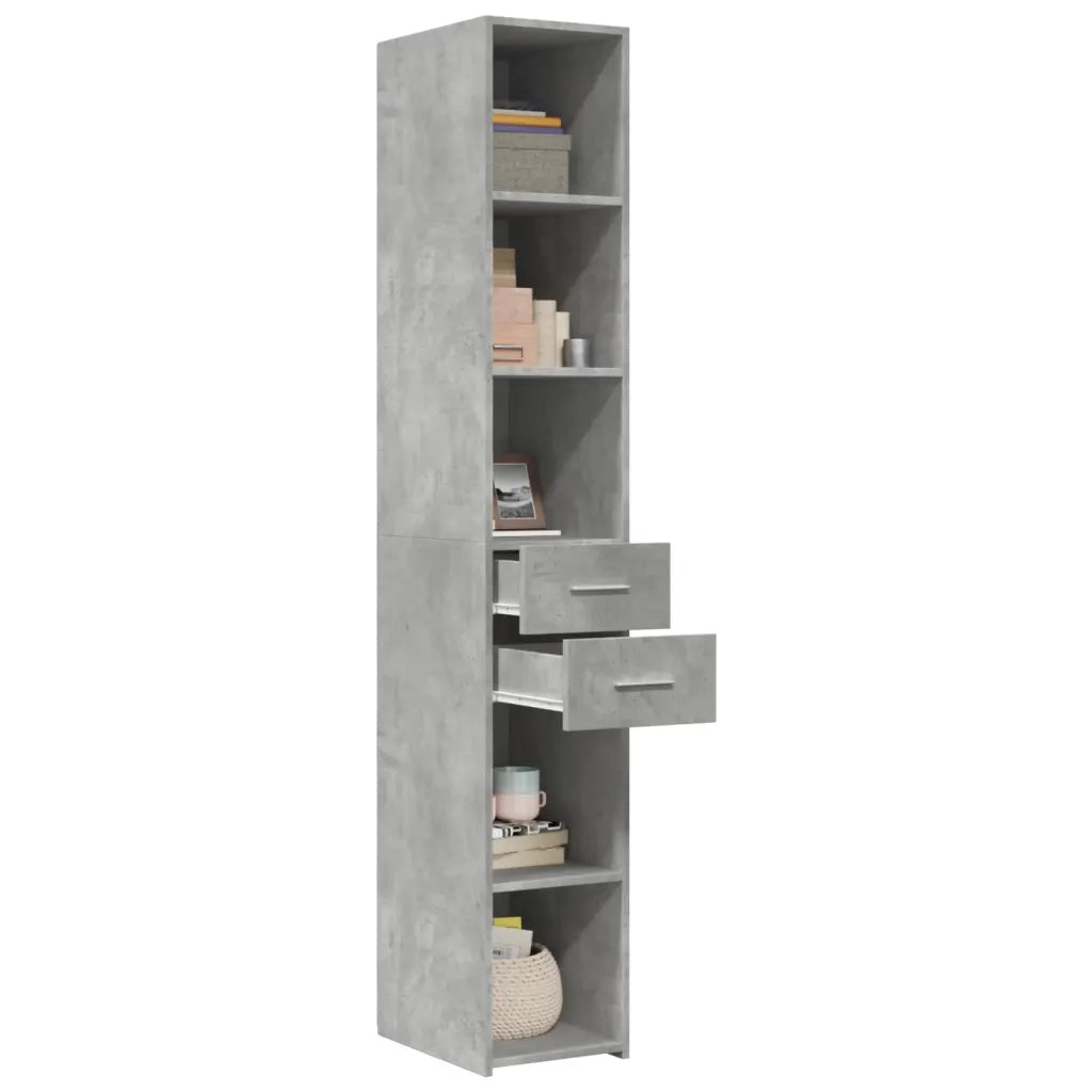 Credenza-Buffet-Armadio da cucina Grigio Cemento 30x42,5x185 cm in Legno Multistrato 121135