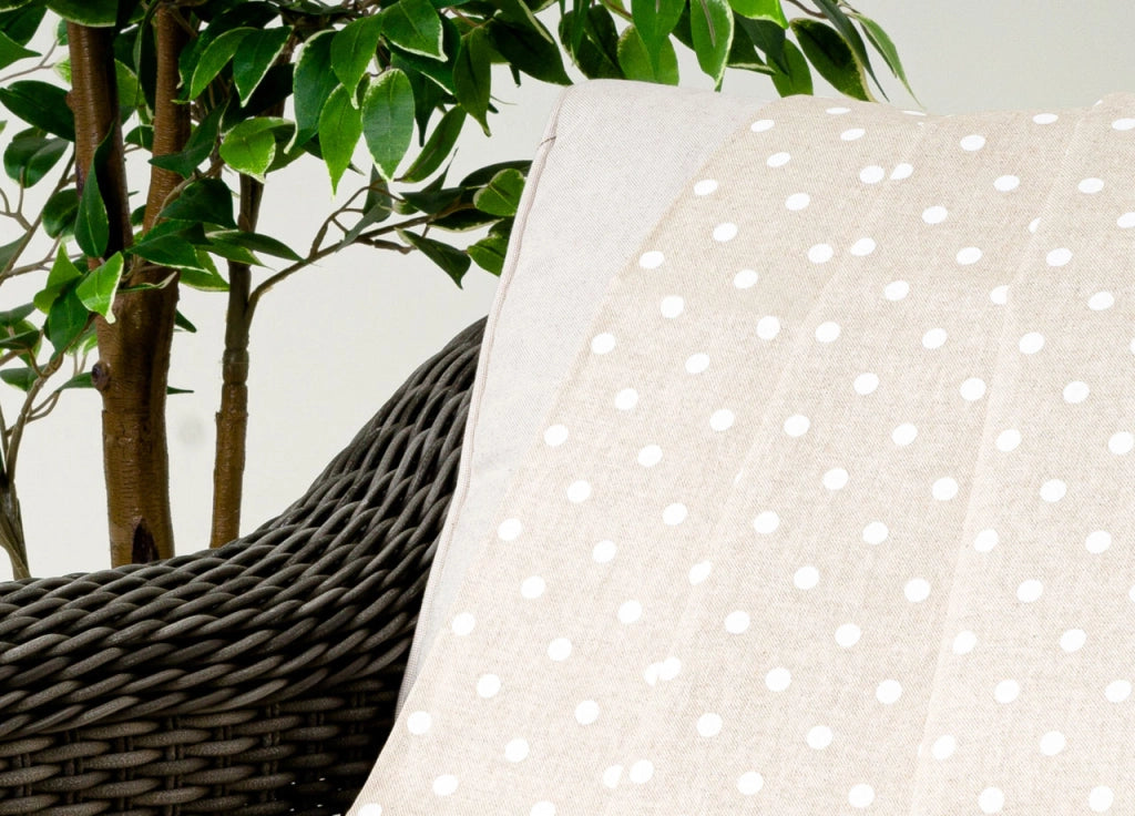 Telo Arredo Granfoulard Copritutto Cotone Made Italy Vari Disegni Arredatutto Copriletto Multiuso - 2 Piazze - Pois Bianco