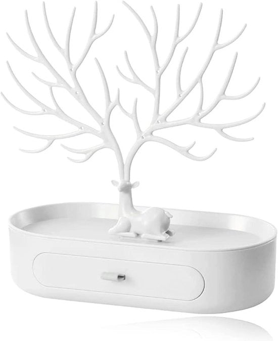 Tavolo per Oreficeria 3 in 1 con Cassetto per Donne - Decorazione a Corno per Anelli, Bracciali, Orecchini, Collane