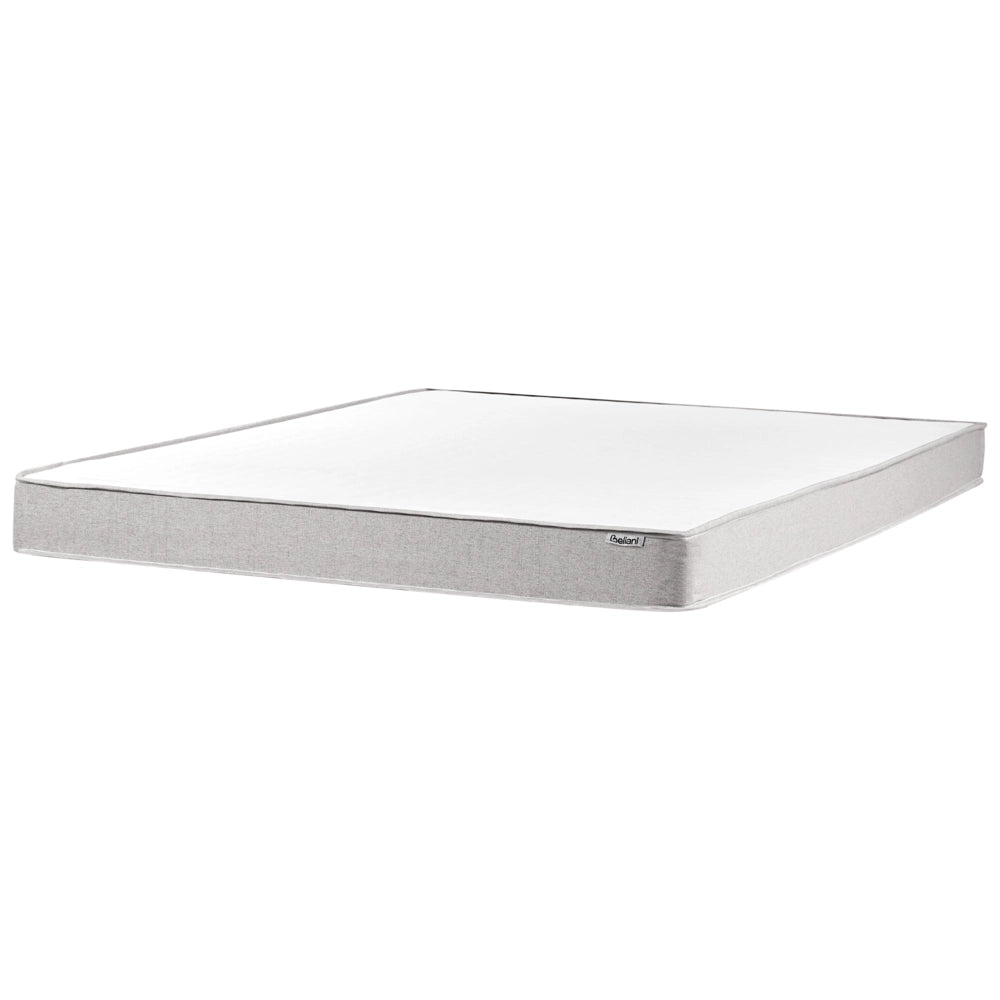 Letto matrimoniale con rete in tessuto 180 x 200 cm con materasso a molle insacchettate senza testiera camera da letto grigio chiaro