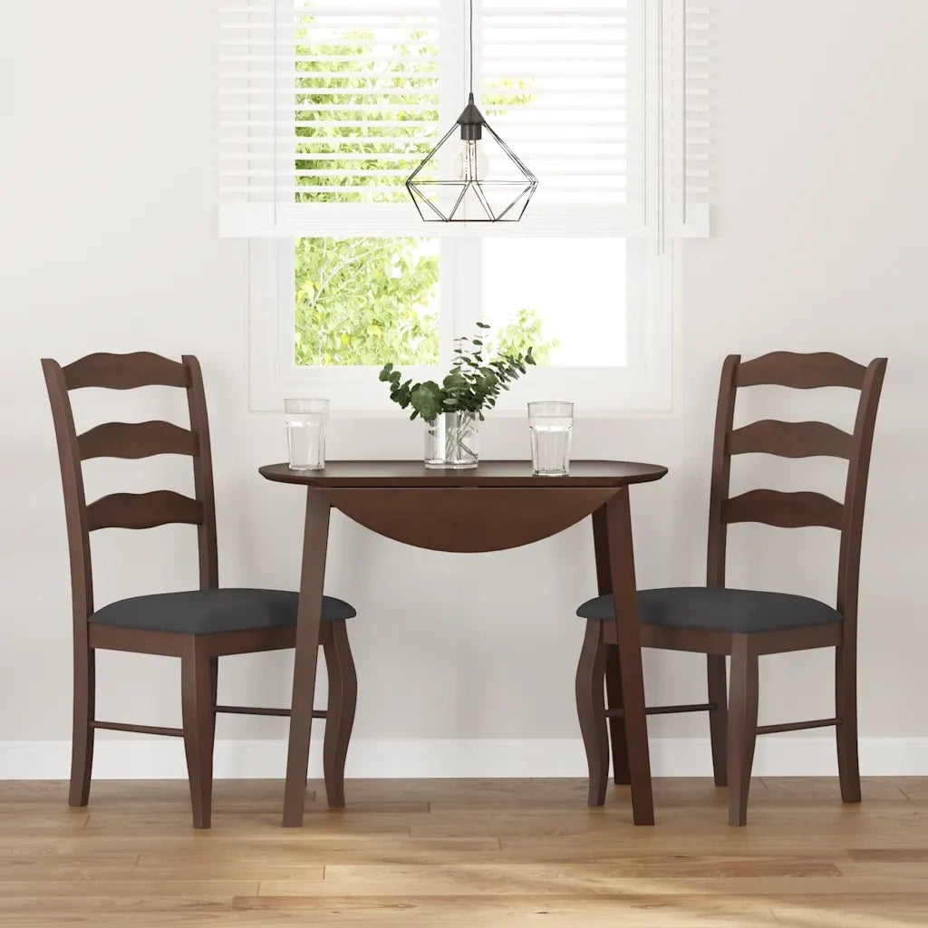 Sedie da Pranzo con Cuscini 2pz Marrone Legno Massello di Hevea 4102492
