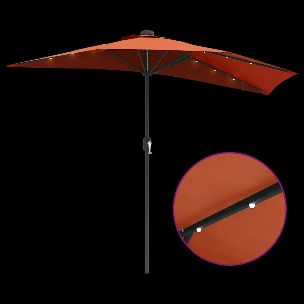 Ombrello da giardino Terracotta 294 x 150 x 223 cm 42003264