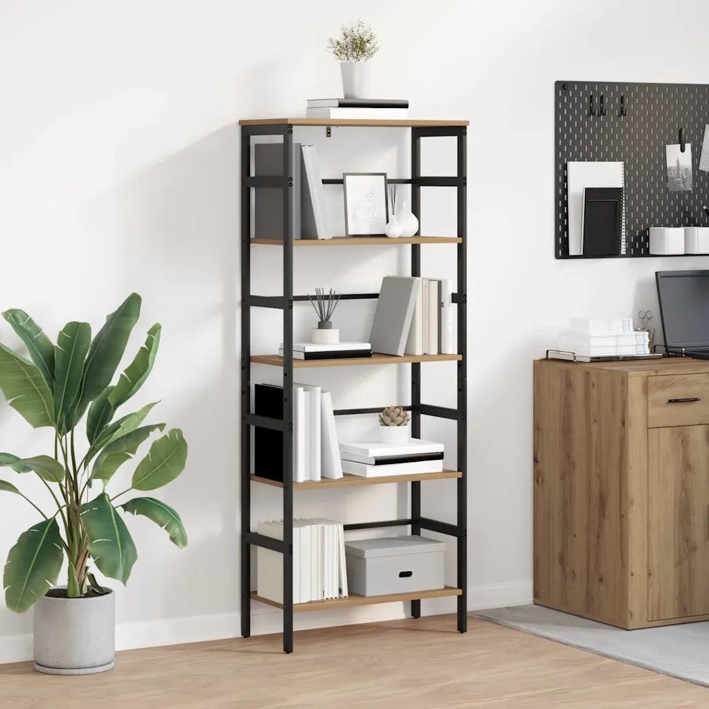 Libreria-Scaffale per Libri-Mobile di Stoccaggio Rovere artigianale 60 x 29,5 x 149 cm