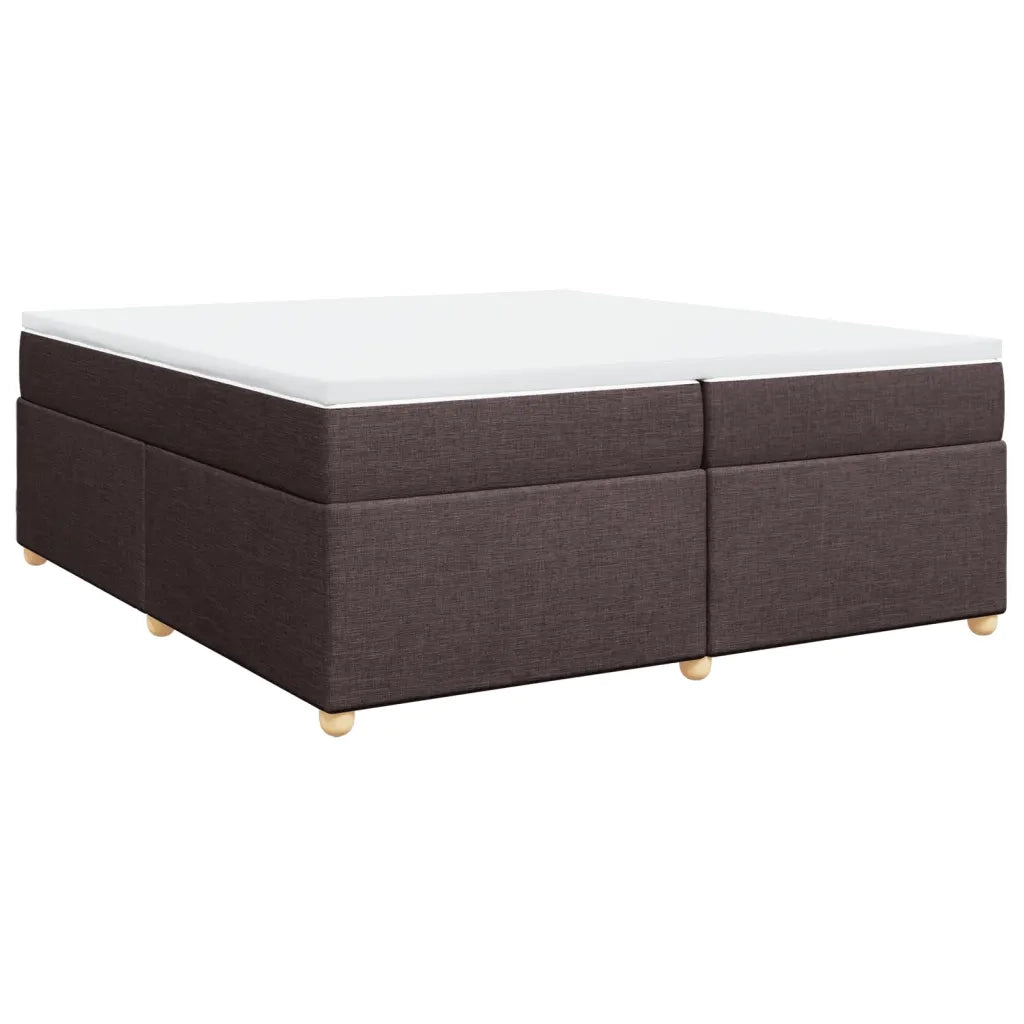 Giroletto a Molle con Materasso Marrone Scuro 200x200cm Tessuto