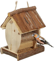 Vasca per uccelli in legno di abete naturale - decorativa e artigianale - 1 pezzo - legno di abete naturale
