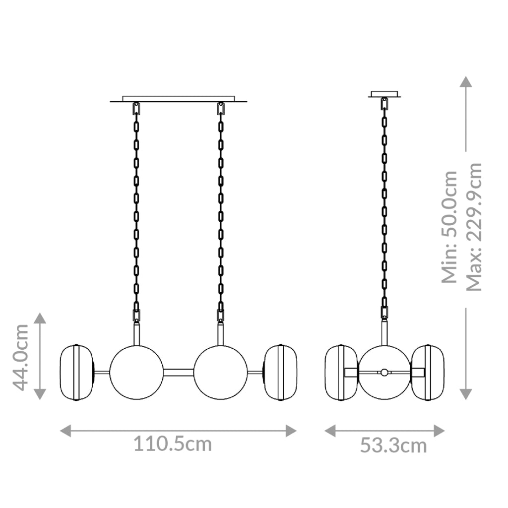 Lampadario Nottingham ottone 6xE27 vetro ambra Quintiesse