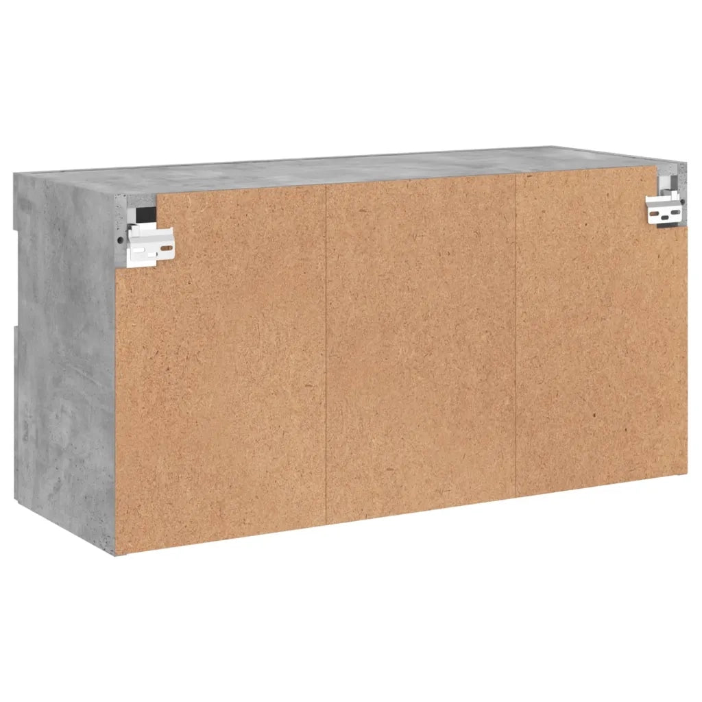 Mobile TV a Parete con Luci LED Grigio Cemento 80x30x40 cm 837203