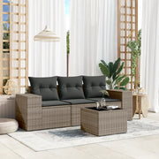 Salotto da Giardino-Set Divani da Giardino 4 pz con Cuscini in Polyrattan Grigio 694468