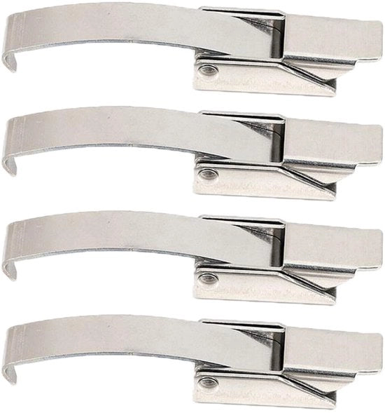 Blocco di Sicurezza per Porta 4 Pezzi - Acciaio Inossidabile - Lunghezza 100 mm - Blocco con Grappolo a Molla - Stabile e Affidabile - Resistente alla Corrosione - Cardine di Porta