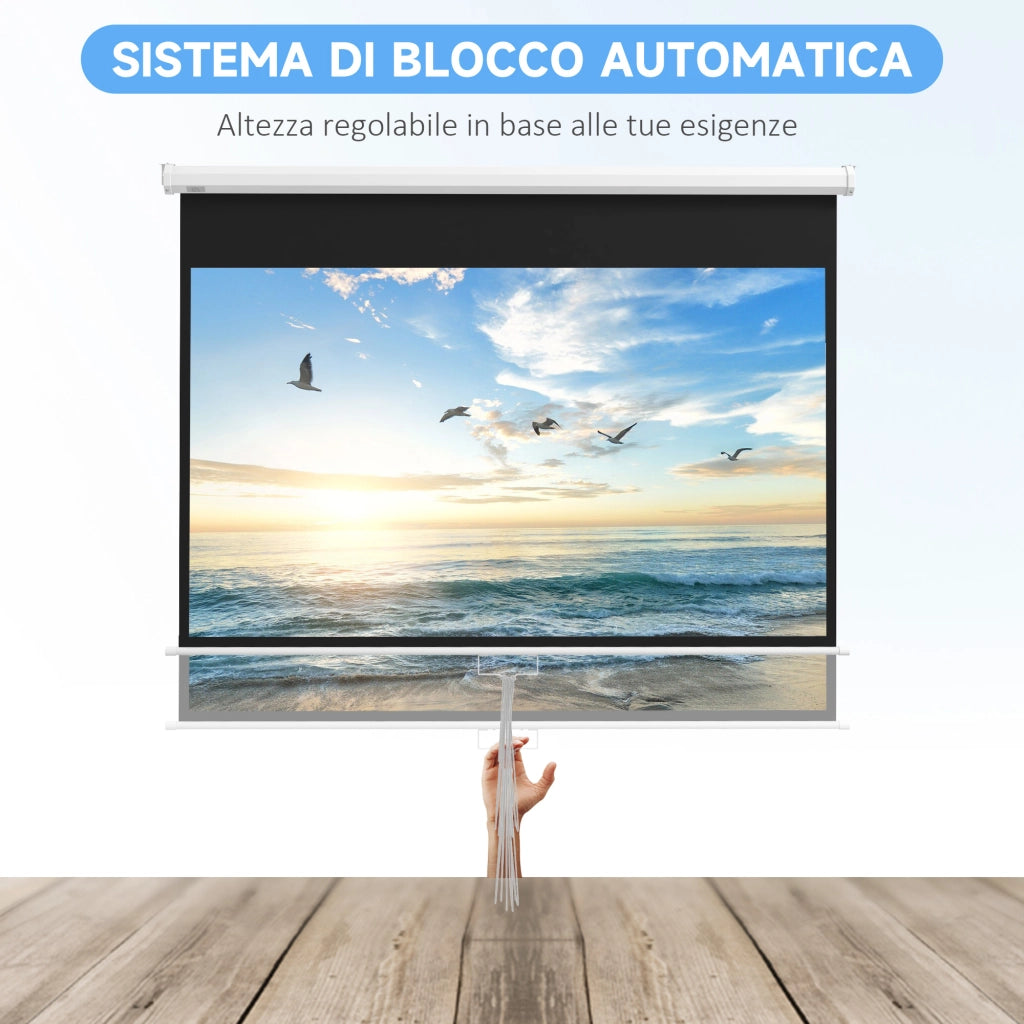 Telo Proiettore 80 Pollici 16:9 ¨C zephmum ¨C 187x8x150 cm Bianco