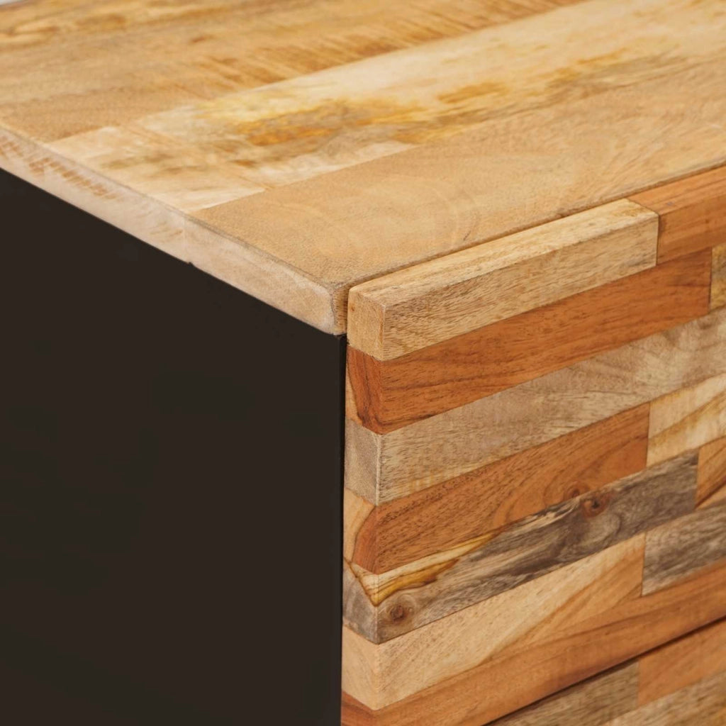 Elegante armadio letto rettangolare con 3 cassetti 50 x 33 x 62 cm in legno massello di mango marrone 02_0057811