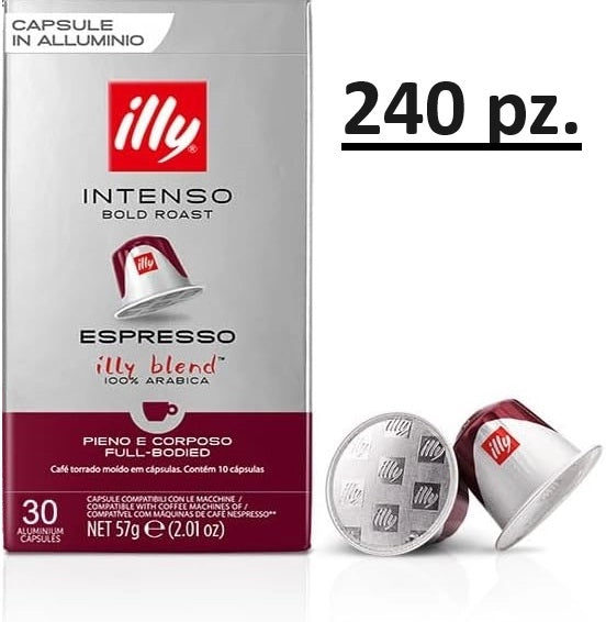 240 capsule illy caffè tostato intenso in capsule compatibili 8 confezioni da 30 capsule marrone