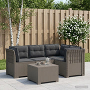 Divano da giardino 4 posti con cuscini aspetto rattan PP 3444027