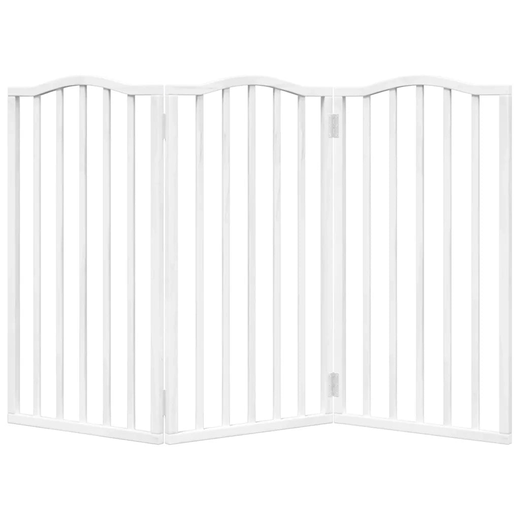 Cancello per Cani Pieghevole 3 Pannelli Bianco 150 cm Pioppo 352214