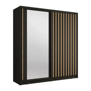 Armadio KAZU a 2 porte scorrevoli con specchio grigio grafite 205 cm