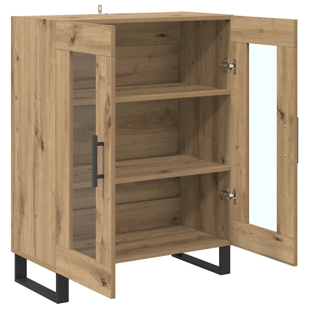 Credenza | Madia | Buffet da pranzo | Armadio da pranzo Rovere artigianale 69,5 x 34 x 90 cm Legno multistrato