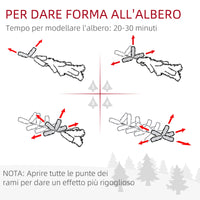 Albero di Natale Artificiale 180 cm 618 Rami con Pigne Verde