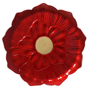 PIATTO DECO FIORE ROSSO ORO PP D33X2 CM