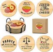 Set di 6 holder per bicchieri con piede, tema TV Always Sunny in Philadelphia, articoli di merchandising per holder con tema TV, Always Sunny in Philadelphia, regali per fan