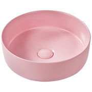 Lavandino da appoggio Rosa Ceramica 370 mm Opaco Lavandino da bagno rotondo