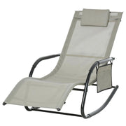 LETTINO A DONDOLO DA GIARDINO CON POGGIATESTA 62 X 88 X 165 CM NERO E GRIGIO