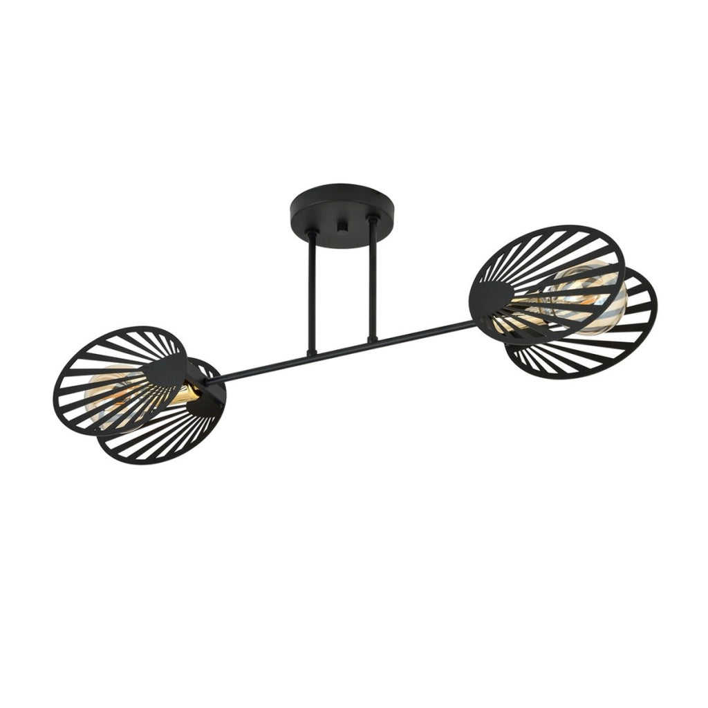 Lampada a sospensione Talia in acciaio nero e oro