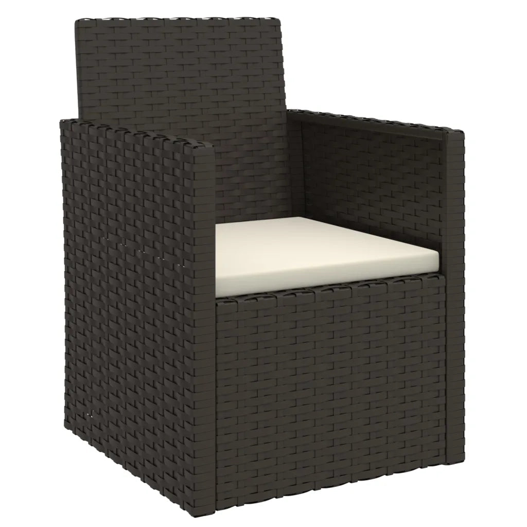 Poltrona da Giardino con Cuscino Nero in Polyrattan CFW3701974
