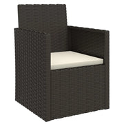 Poltrona da Giardino con Cuscino Nero in Polyrattan CFW3701974