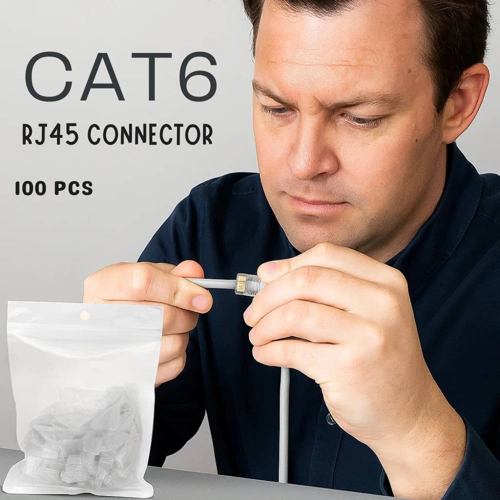 Plug rj45 utp cat6 8p8c trasparenti – set da 100 pezzi