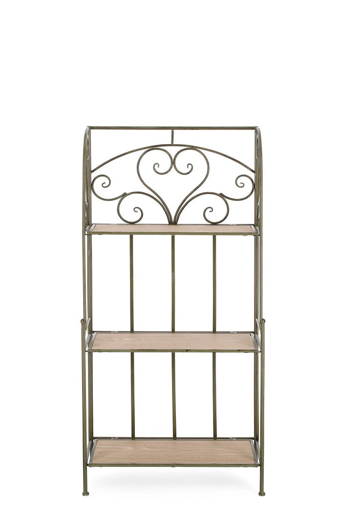 Scaffale 3 Ripiani 60x28x127 cm in Acciaio Guenda Verde Scuro