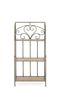 Scaffale 3 Ripiani 60x28x127 cm in Acciaio Guenda Verde Scuro