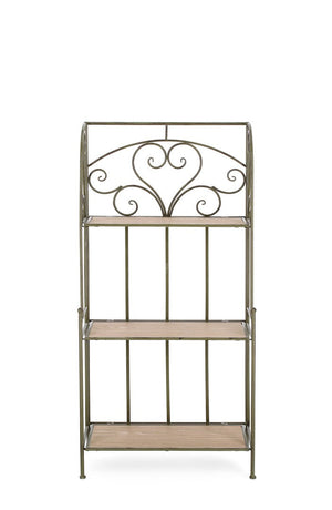 Scaffale 3 Ripiani 60x28x127 cm in Acciaio Guenda Verde Scuro