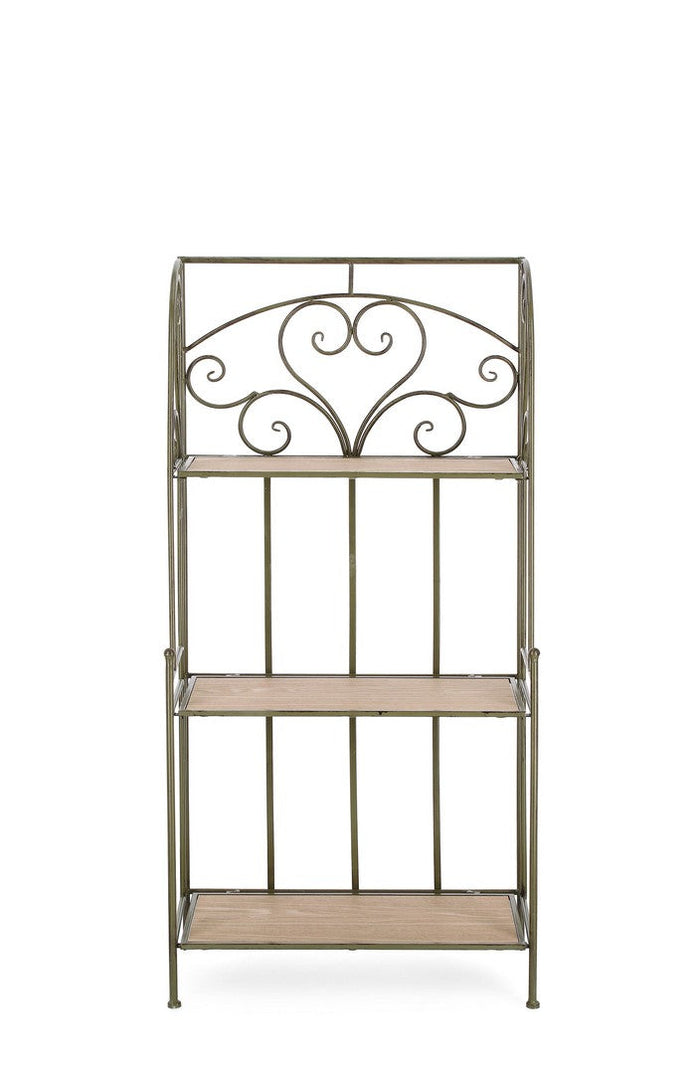 Scaffale 3 Ripiani 60x28x127 cm in Acciaio Guenda Verde Scuro