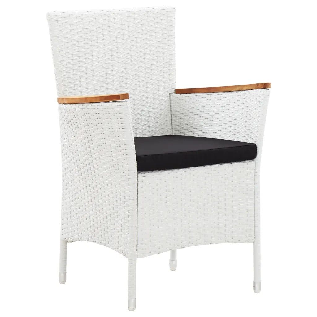 Set da Pranzo da Giardino 5 pz in Polyrattan Bianco cod mxl 34596