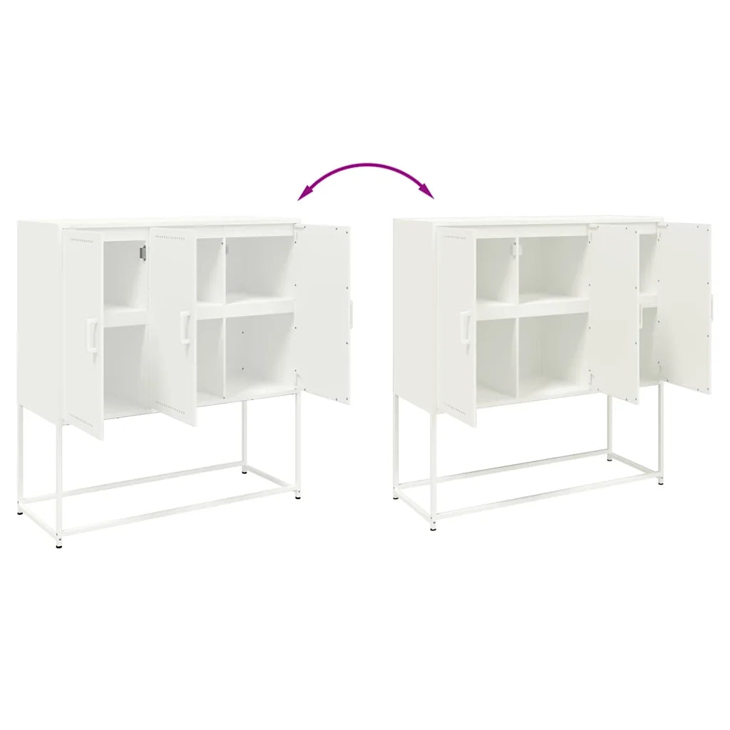 Credenza | Madia | Buffet da pranzo | Armadio da pranzo Bianca 100,5x39x107 cm in Acciaio