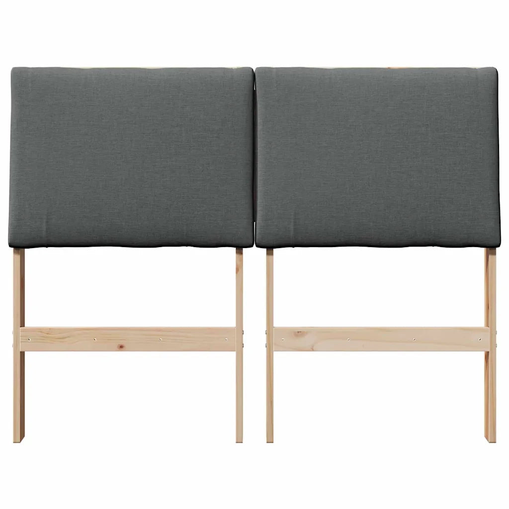 Testiera imbottita Grigio scuro 120 cm Pino massello
