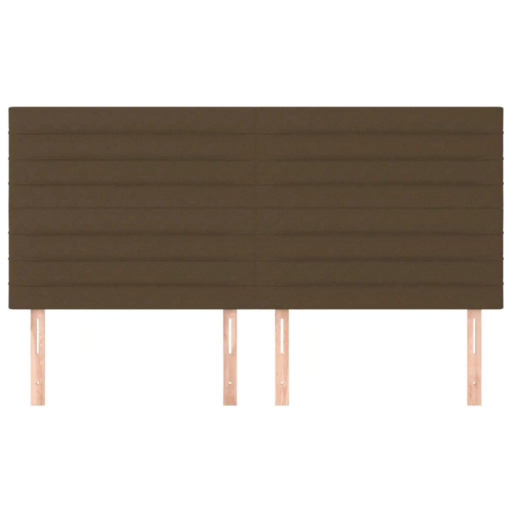Testiera-Testata-Testiera Decorativa Marrone Scuro 160x5x118/128 cm Tessuto 951383
