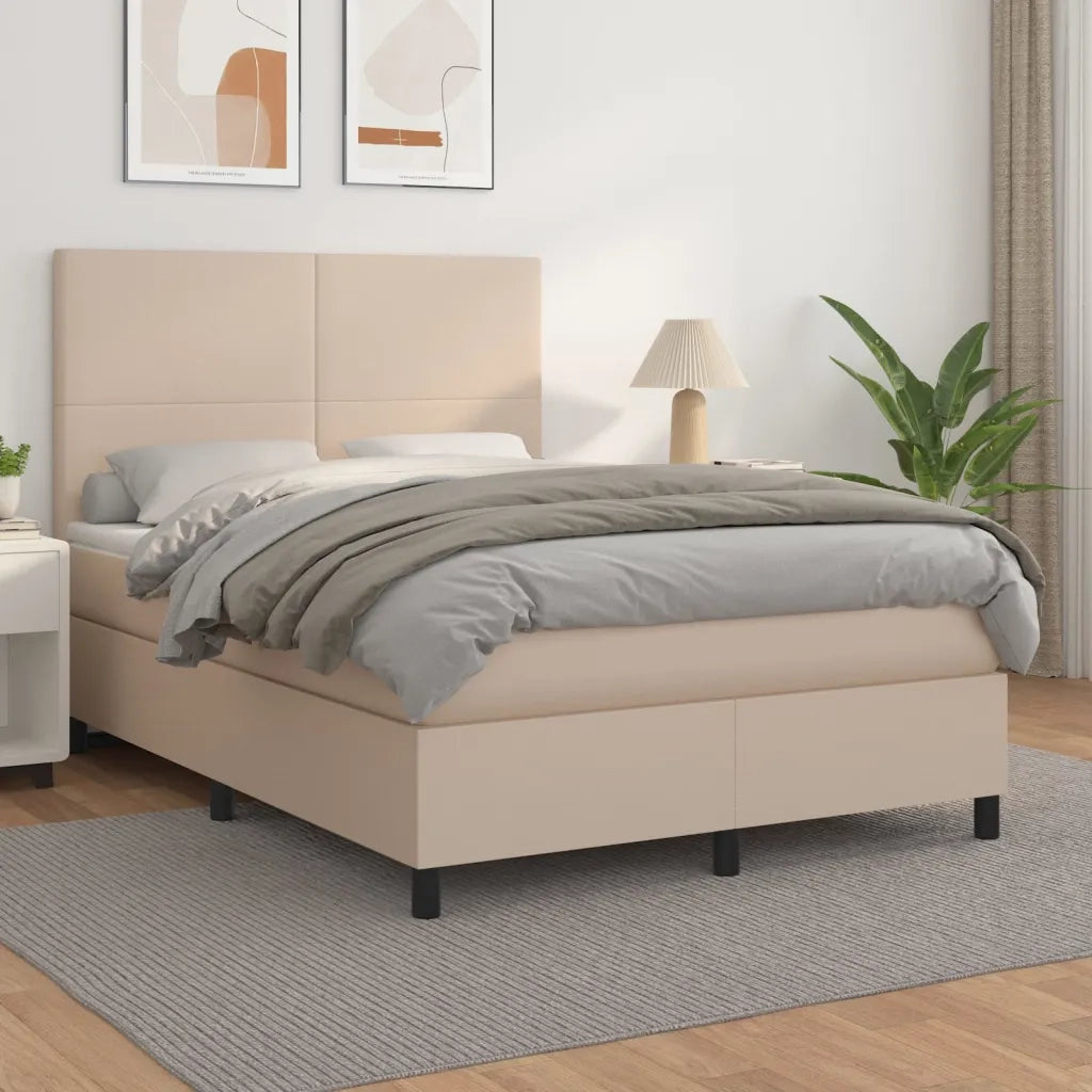 Giroletto a Molle con Materasso Cappuccino 140x190cm Similpellecod mxl 76279