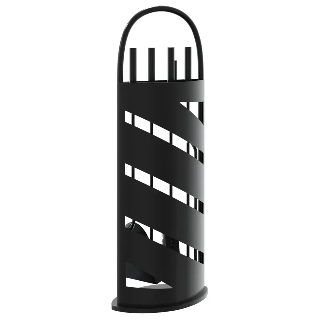 Set di attrezzi per camino 5 pezzi 23x15x66 cm in acciaio 156378