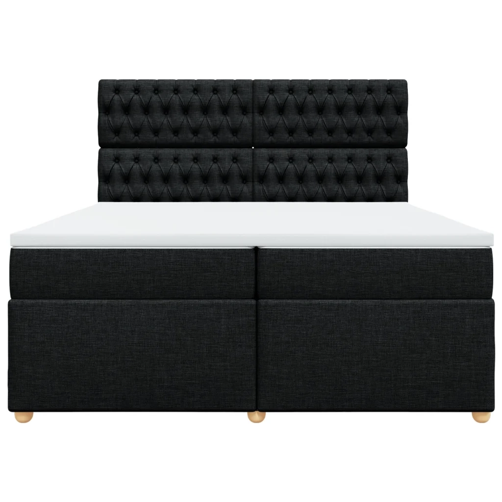 Giroletto a Molle con Materasso Nero 200x200 cm in Tessuto 3291396