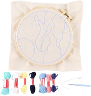 Pacchetto di iniziante per il ricamo - Set di aghi perforatori - Aghi perforatori da 20 cm - Filo di cotone - Istruzioni per l'uso - Disegno multifunzionale - Set di aghi perforatori