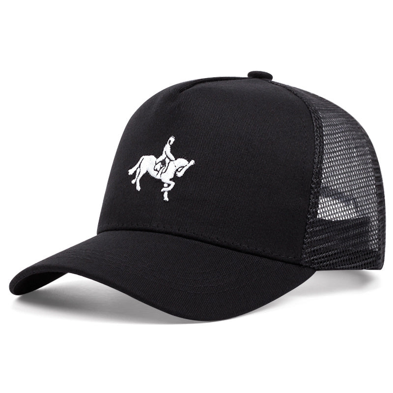 Cappellino da baseball casual regolabile con ricamo Knight, colore nero