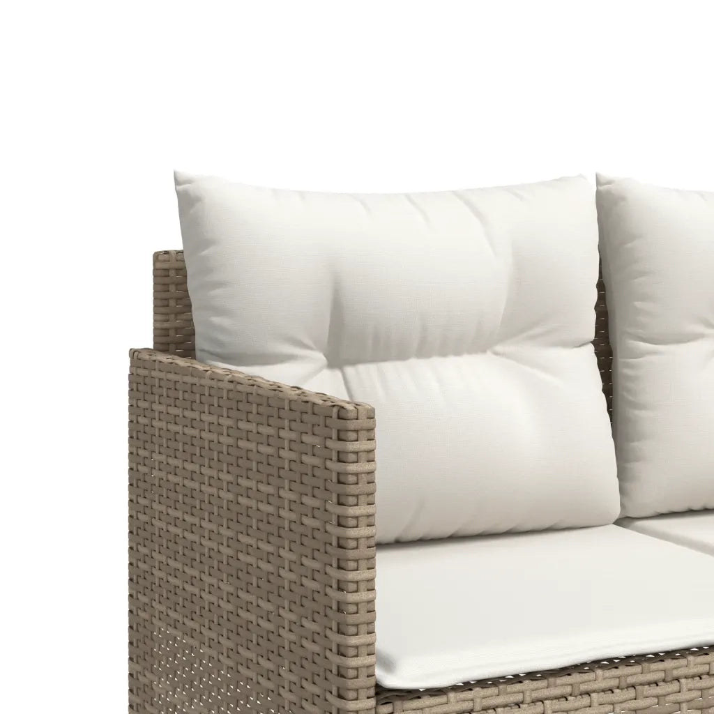 Lettino Prendisole con Cuscini BeigeÂ in Polyrattan