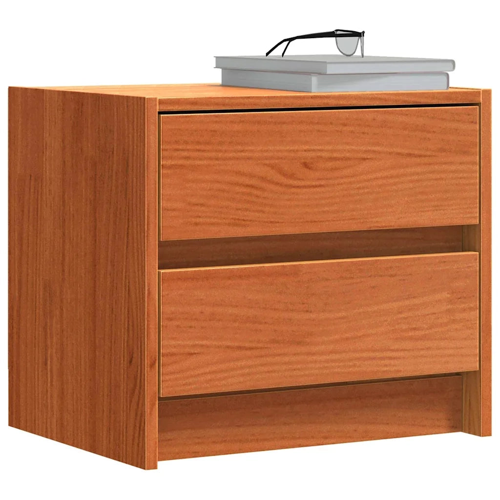 Comodini 2 pz-Set di 2 Tavolino da notte Marrone cerato 40 x 30.5 x 35.5 cm Legno di pino