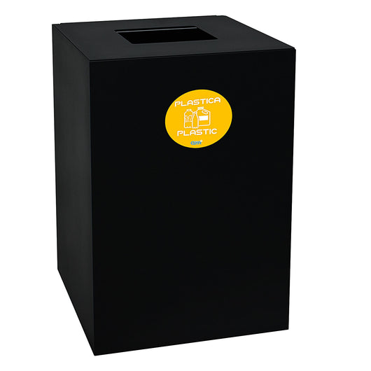 Contenitore per Raccolta Differenziata Capacità 100 L con Etichette 45x50x80 cm in Acciaio Verniciato Antracite